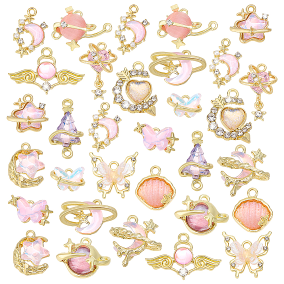 Комплекты фурнитуры для подвесных светильников из сплавов смолы и стекла, а также соединительные элементы для люстр., разнообразные