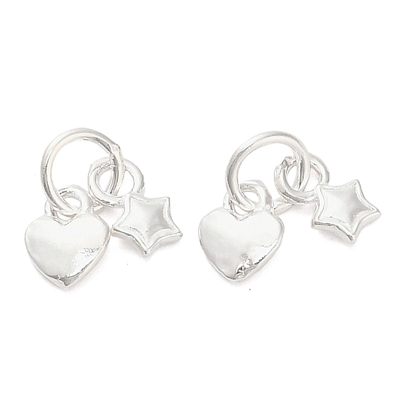 925 подвески в виде сердца и звезды из стерлингового серебра, с перемычками и 925 штампом