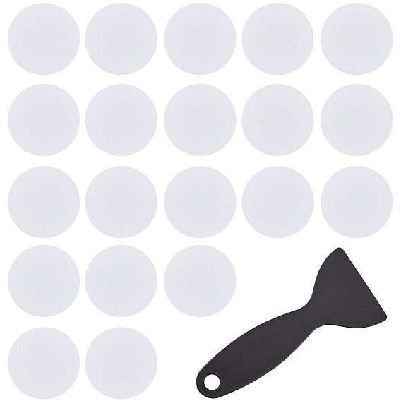 Плоские круглые противоскользящие наклейки для ванны Peva, ступени безопасного душа клейкие наклейки, с пластиковыми скребками