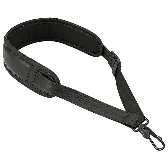 Velvet & PU Leather & Alloy Adjustable Saxophone Neck Strap, with Iron Findings