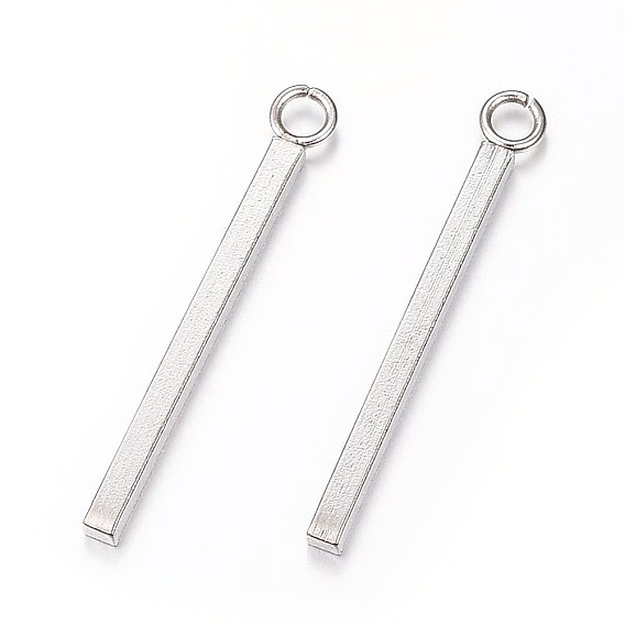 Pendentifs en acier inoxydable, rectangle / barre