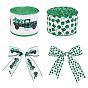 Polyester Ribbon, Single Face Car & Clover Pattern, for Gift Wrapping, Floral Bows Crafts Decoration
