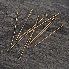 Real 18K Gold Plated 925 Sterling Silver Ball Head Pins