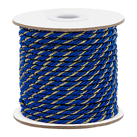 33~35м 3-слойный полиэфирный витой шнур, с металлической нитью, круглые