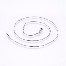 304 Stainless Steel Snake Chain Necklaces, with Lobster Claw Clasps