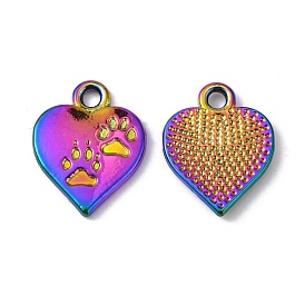 Pendentifs en alliage de style tibétain, sans plomb & sans nickel & sans cadmium , coeur avec paw print