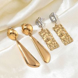 304 серьги-гвоздики из нержавеющей стали для женщин, золотистый/золотой и цвет нержавеющей стали