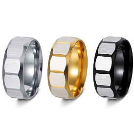 304 Stainless Steel Finger Rings for Men, Square