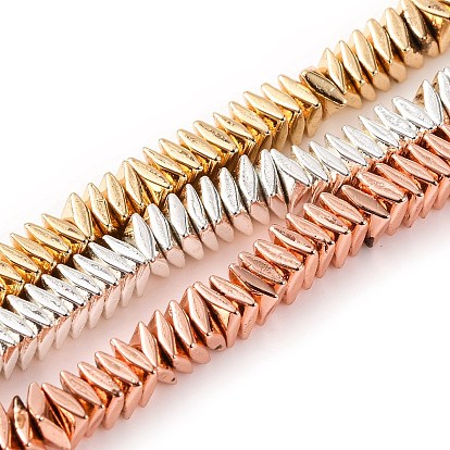 Гальванические нити из синтетических немагнитных гематитовых бусин, витой квадрат