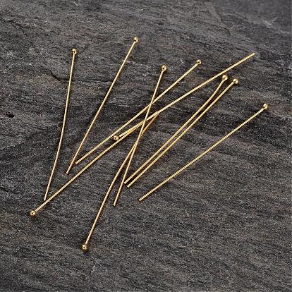 Real 18K Gold Plated 925 Sterling Silver Ball Head Pins