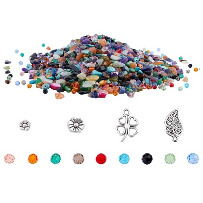 DIY Jewelry Making Kits, include Glass Beads, Freshwater Shell Beads, Natural & Synthetic Gemstone Beads strand, Tibetan Style Alloy Pendants & Beads
