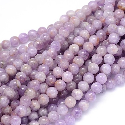 Round Natural Grade B Lavender Jade Beads Strands