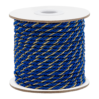 33~35м 3-слойный полиэфирный витой шнур, с металлической нитью, круглые