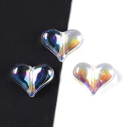 Прозрачные акриловые бусины с УФ-покрытием, сердце