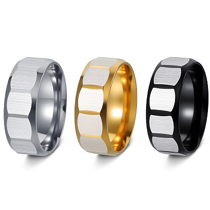 304 Stainless Steel Finger Rings for Men, Square