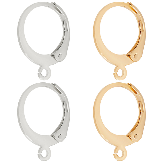 100шт 2 цвета 304 фурнитура для серег из нержавеющей стали, с горизонтальными петлями