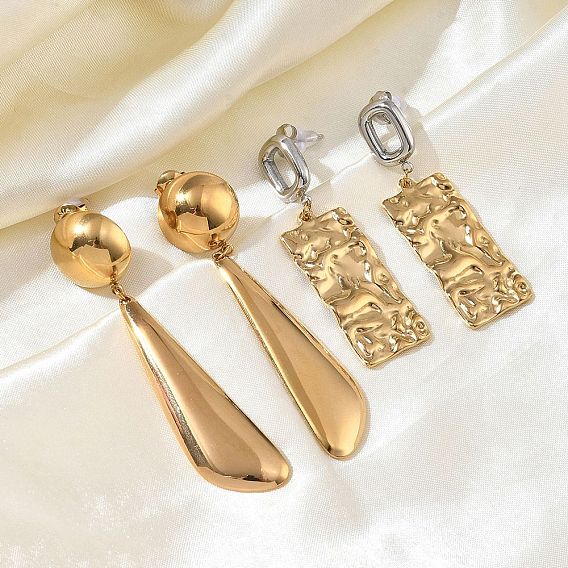 304 серьги-гвоздики из нержавеющей стали для женщин, золотистый/золотой и цвет нержавеющей стали