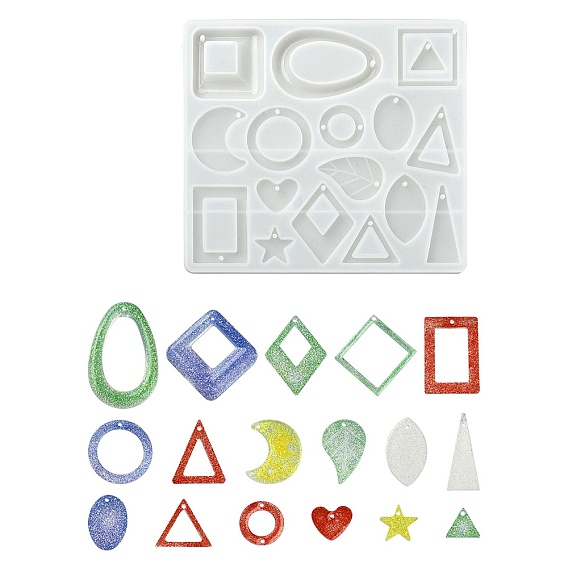 Силиконовые формы для подвесок геометрической формы своими руками, формы для литья смолы, для уф-смолы, изготовление ювелирных изделий из эпоксидной смолы