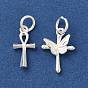 925 стерлингов серебряные подвески, серебряные, анкх крест/бабочка, с 925 штампами и кольцами для прыжков