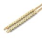 Brass Micro Pave Cubic Zirconia Box Chain Slider Bracelet Makings, Fit for Connector Charms, Long-Lasting Plated, Real 18K Gold Plated, Cadmium Free & Lead Free