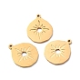 Ion Plating(IP) 316 Surgical Stainless Steel Pendants, Teardrop with Sun