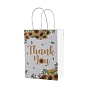 Kraft Paper Bags, with Handle, Gift Bags, Shopping Bags, Rectangle with Word