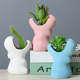 Gardening Simple Creative Flower Pot Ceramic Desktop Plant Cartoon Animal Succulent Flower Vessel