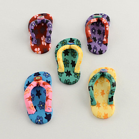 Polymer Clay Pendants, Flip-Flops/Chancla, 51x24x8mm, Hole: 1mm