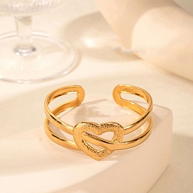 304 женские браслеты-манжеты из нержавеющей стали, сердце