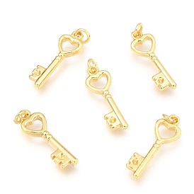 Alloy Pendants, Long-Lasting Plated, with Jump Ring, Heart Key