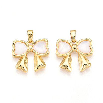 Подвески из латуни из натуральных ракушек, бантом прелести