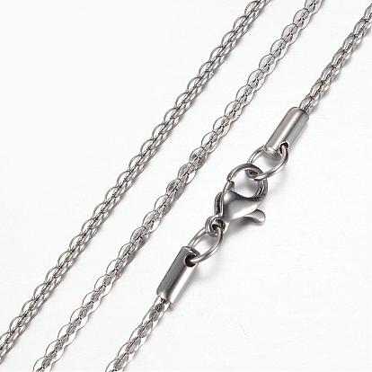 304 Stainless Steel Chain Necklaces, with Lobster Claw Clasps