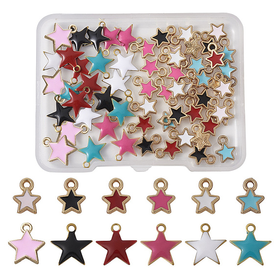 Наборы брелоков из сплава и латуни с эмалью, звезда