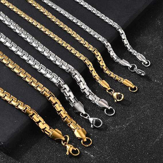 201 ожерелья из нержавеющей стали с цепочкой-коробкой для мужчин