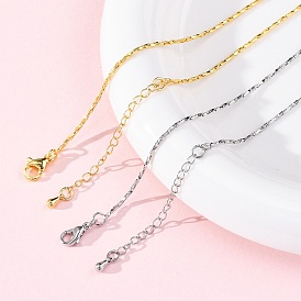 Латунные витые бостонские цепочки ожерелья для женщин, 304 из нержавеющей стали застежкой омар, стойки покрытие, без свинца и без кадмия, долговечный