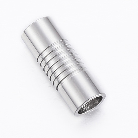Smooth 304 Stainless Steel Magnetic Clasps with Glue-in Ends, Column
