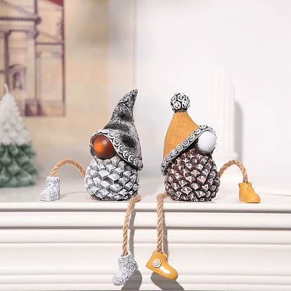 Pinecone Dwarf Resin Display Decorations, Christmas Gift for Car or Home Office Desktop Ornaments