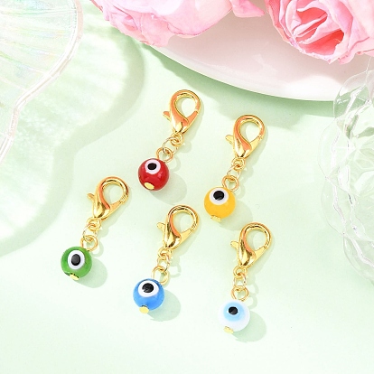 5 шт. подвесные украшения ручной работы от сглаза в виде лэмпворка, Сплав с застежками когтя омара