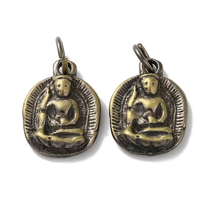 Pendentifs en laiton de style tibétain, sans cadmium et sans plomb, Bouddha