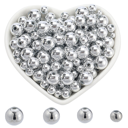 1000шт 4 стили бусины из АБС-пластика, экологичные гальванические бусины, круглые