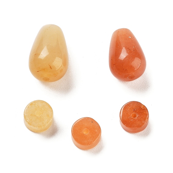 Натуральные золотые шелковые нефритовые бусины, диск/капля, окрашенные