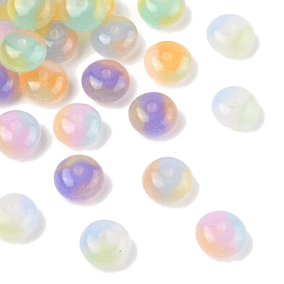 Непрозрачные шарики cmолы, рондель, с блеском порошок