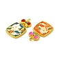 Alloy Pendants, with Double-Sided Enamel and Jump Ring, Gift Box with Cat Charm