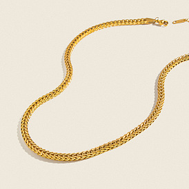5MM 304 Stainless Steel Wheat Chain Necklaces for Women