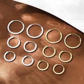 Серьги-кольца с текстурой латуни, круглые кольца, без свинца и без кадмия