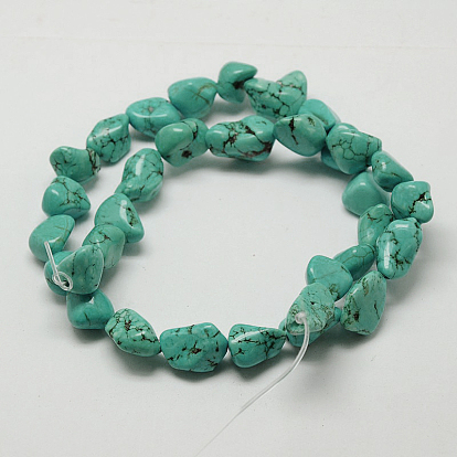 Chips Natural Magnesite Beads Strands, Dyed & Heated, 11~16x10~20mm, Hole: 1mm, 15.5 inch