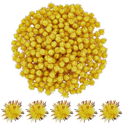 120 pièces de pompons faits main pour la création de poupées artisanales, avec cordon métallique