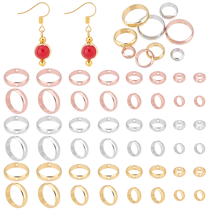 72шт 12 стиль латунная рамка для бусин, круглые кольца