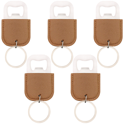 5 шт. открывалки для бутылок из нержавеющей стали, обтянут искусственной кожей, прямоугольные