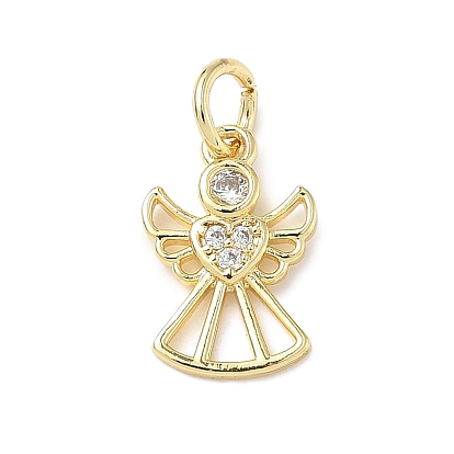 Латунные микро проложить кубического циркония прелести, без кадмия и без свинца, ангел, с целью перехода в кольце